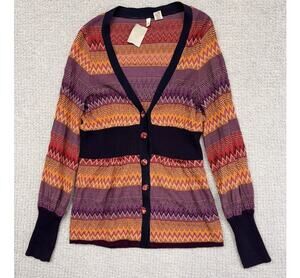 Moth Women's Purple Multicolor Long Sleeve Sweater Topper Size XS #61334